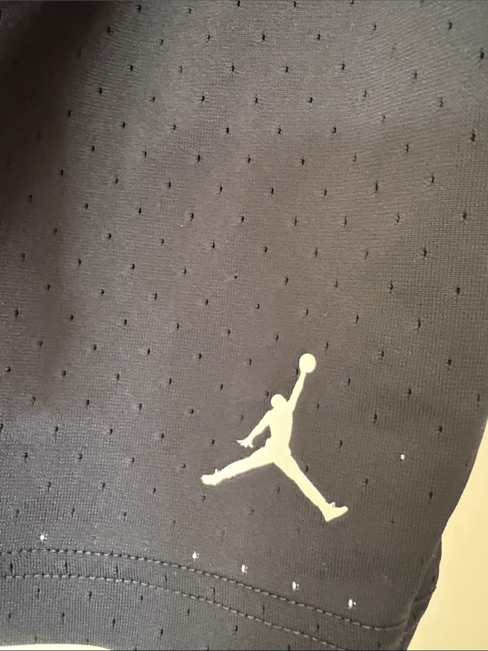 Like New - Jordan Black Athletic Mesh Shorts with White Jumpman - Picture 3 of 5